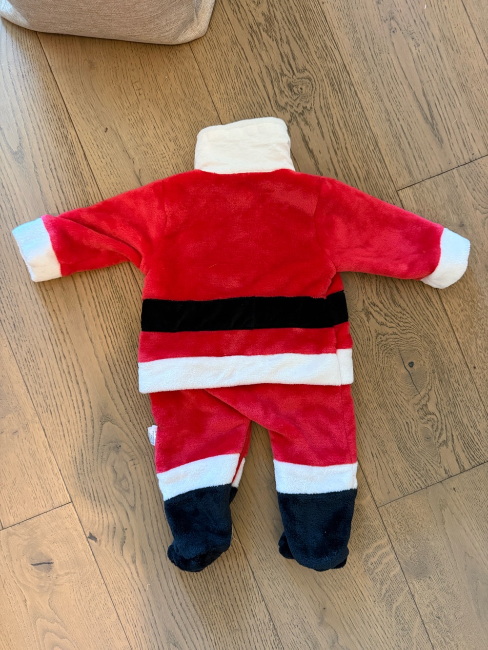 Baby Santa Claus Plush Footed Christmas Costume One Piece - Picture 7 of 8